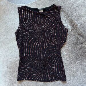 90s High Neck Tank Top Sequin